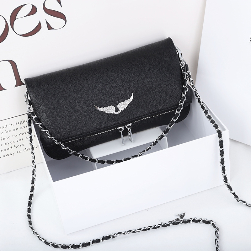 Zv French Design Export Women's Bag Versatile Classic Wing Rivet Underarm Shoulder Bag Chain Small Square Bag Crossbody Zv French Design Export Women's Bag Versatile Classic Wing Rivet Underarm Shoulder Bag Chain Small Square Bag Crossbody