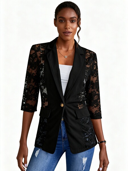 Lace shiffon elegant suit