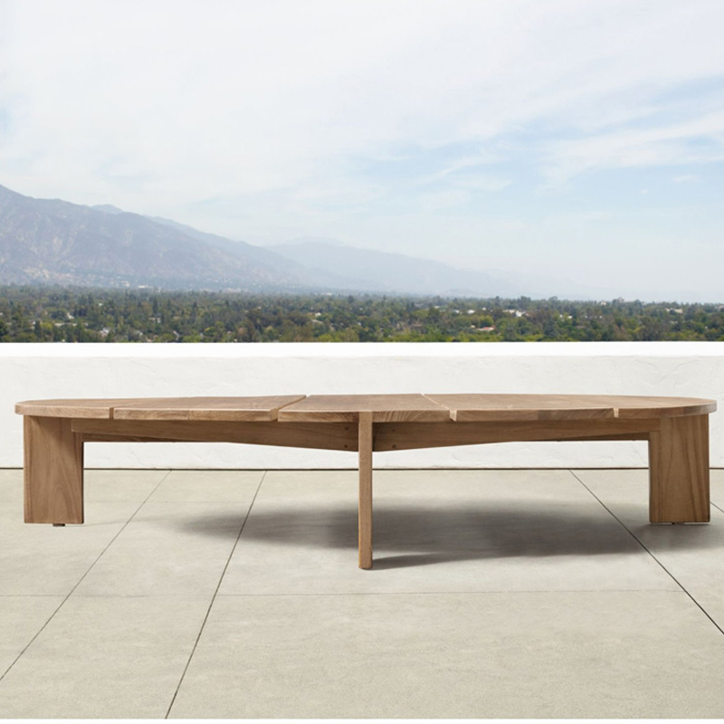 Sofá de teca al aire libre sofá de ocio hotel jardín al aire libre casa al aire libre patio muebles nórdicos de madera maciza