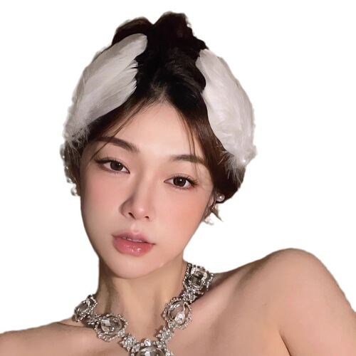 Swan feather headpiece hair clip bridal wedding clip hair accessory wedding decoration bridesmaid Halloween photo props