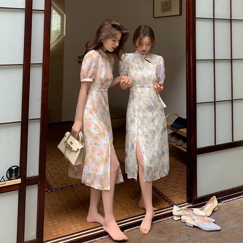 Chinese dress for women retro oriental cheongsam dress qipao for lady  birthday gift photos shooting miss etiquette party dress