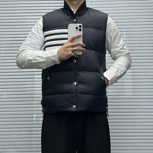 Factory Direct High-Quality Tb Autumn and Winter Striped Four-Bar Sleeveless Men's down Vest Jacket Comfortable to Wear