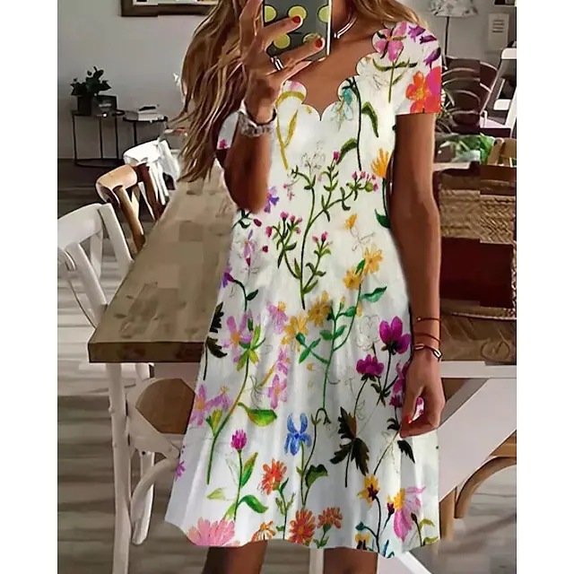 , Wish, , Independent Stores: New Summer European And American Women's Clothing, Digital Print V-neck_ecoleips.com
