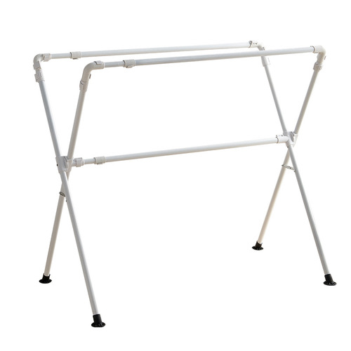 Carbon steel painted clothes drying rack floor-standing folding telescopic indoor and outdoor clothes drying rack three-pole balcony clothes drying rod clothes rack