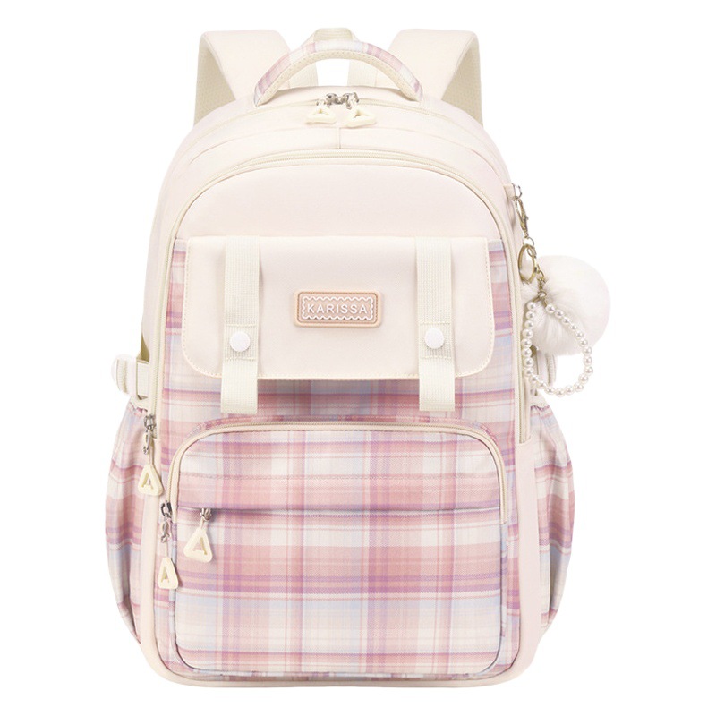 2025 nueva mochila escolar de escuela primaria a cuadros para niños 3-6 grados mochila ultraligera Oxford tela de gran capacidad para niñas