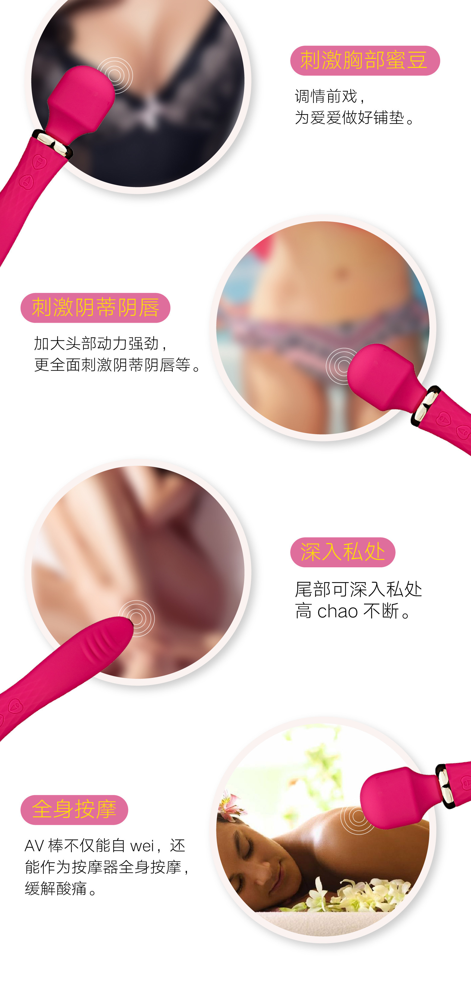 Dual-Head Rechargeable Vibrator, 10-Frequency Silicone Massager for Women — detail image 6