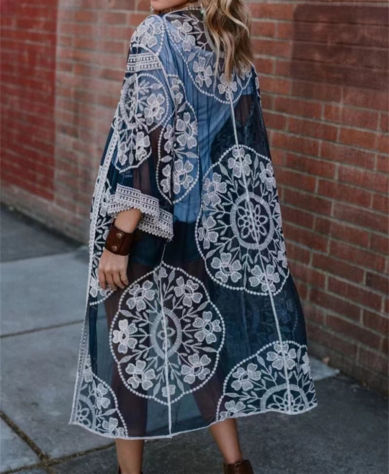 077 블랙 그물 화이트 라인