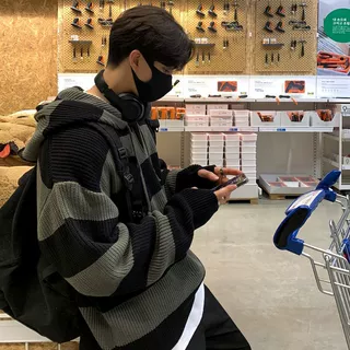MYQ条纹毛衣男秋季韩版宽松潮流慵懒风复古连帽套头针织衫外套