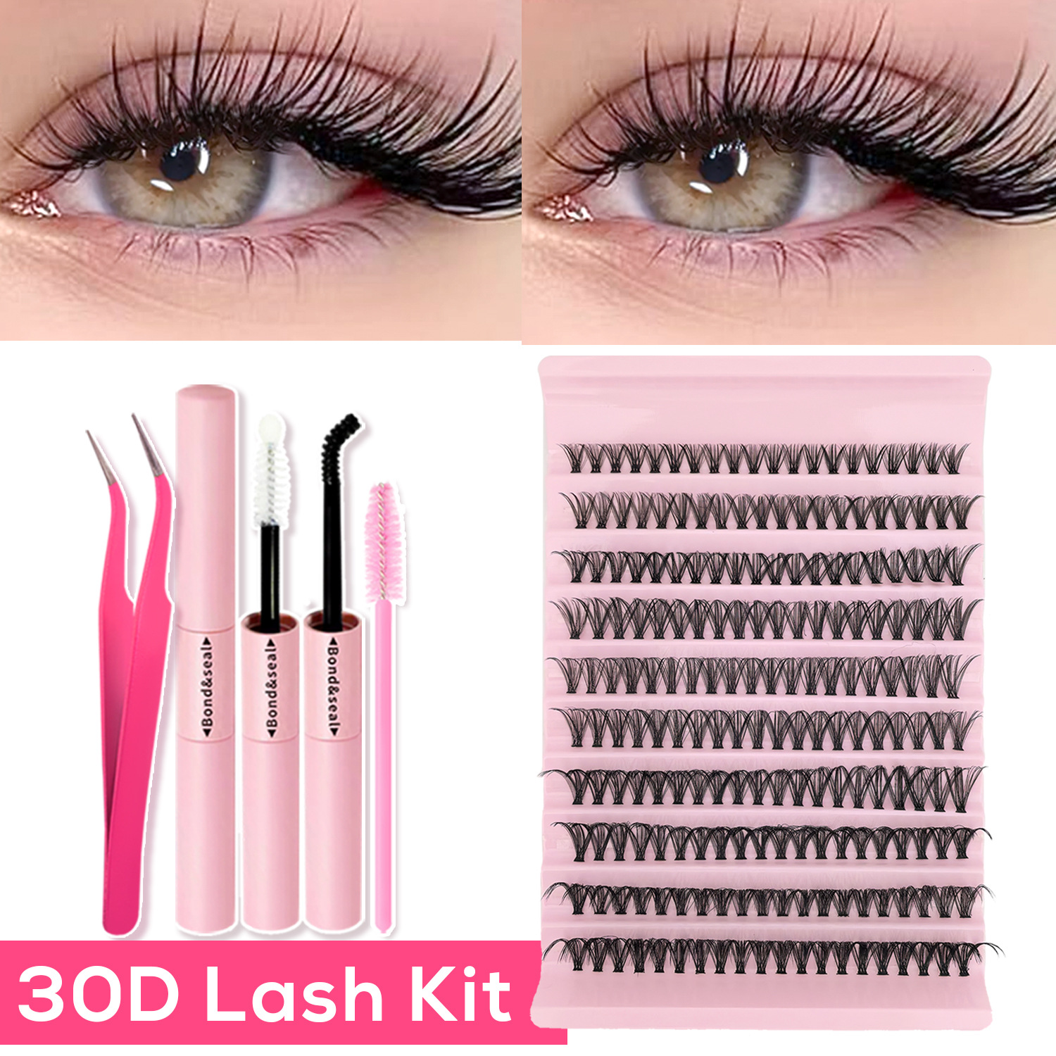 Frote 30P+pegamento+pinzas de plumas doradas