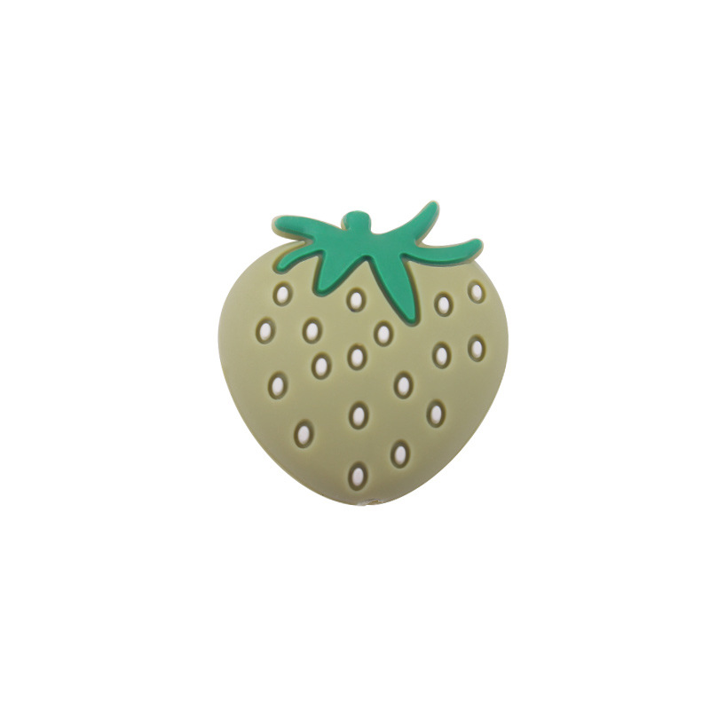 Nuevos productos para bebés, cuentas de silicona de fresa, chupete de bebé de bricolaje creativo, accesorios de pulsera de mordedor de dientes de cadena anti-caída