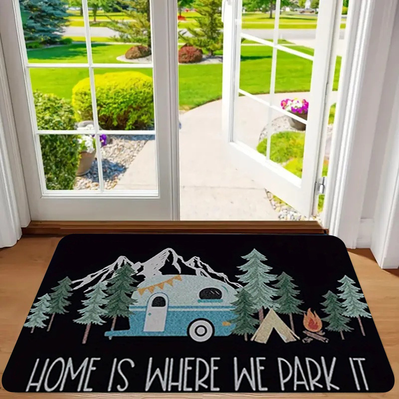 Alfombra de franela estampada, estilo playa, antideslizante, resistente a la suciedad, resistente al desgaste, alfombra para la entrada, dropshipping transfronterizo Y2.