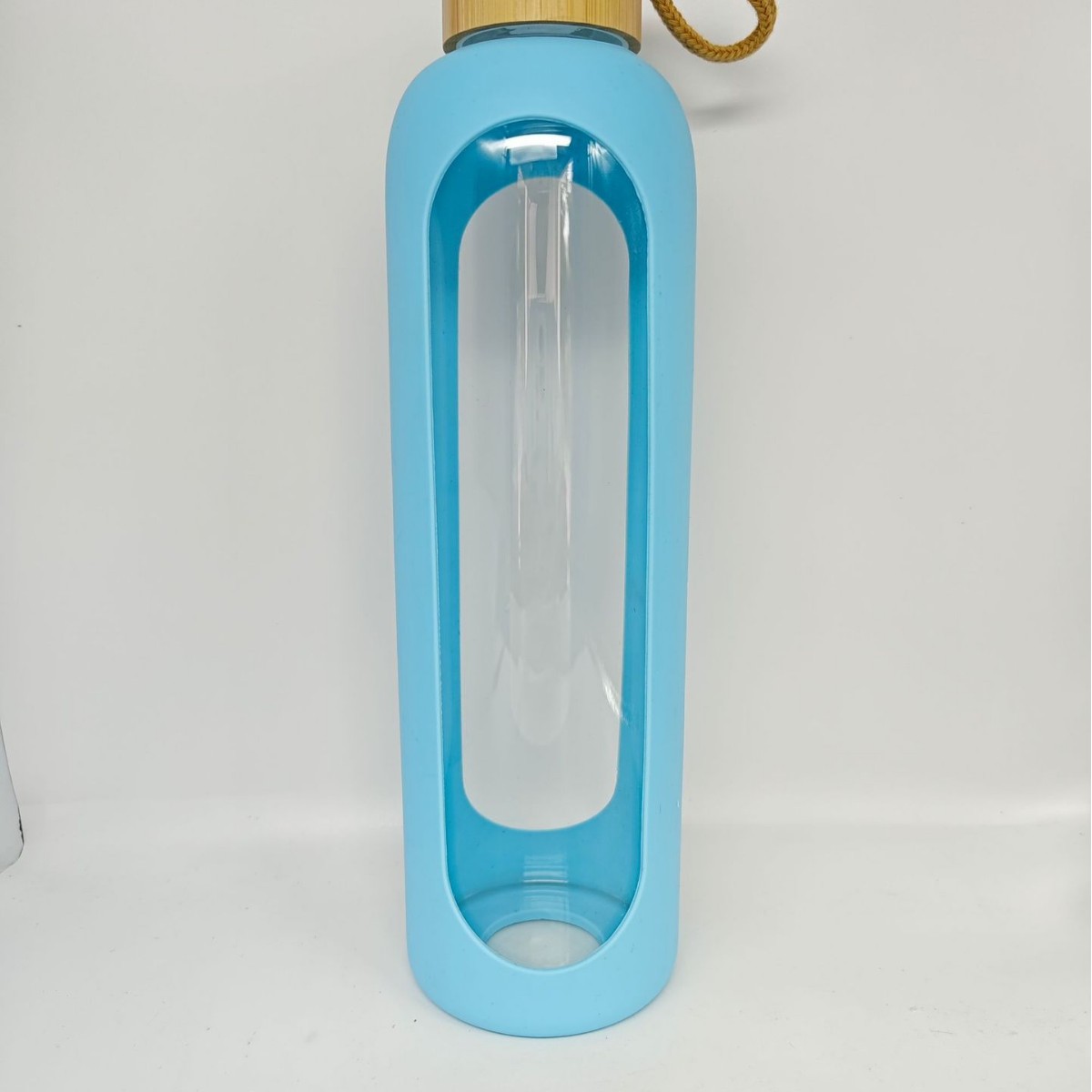 Vaso de vidrio portátil transfronterizo con alto contenido de borosilicato con funda de silicona, taza de agua de vidrio de té portátil para automóvil al aire libre, regalo al por mayor