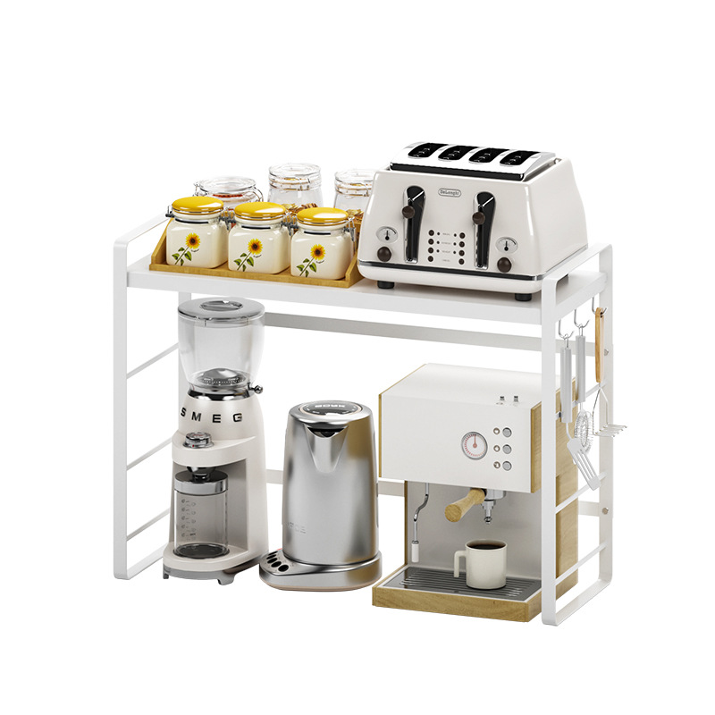 厨房用品调料分层收纳架台面双层隔板放锅具家用碗碟铁艺收纳架子