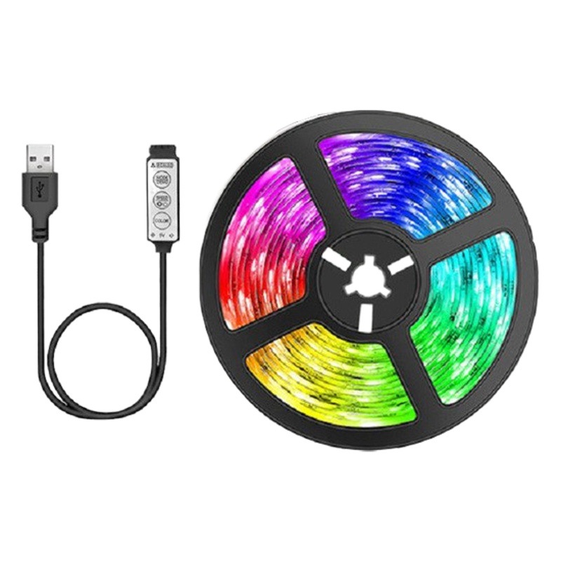 Transfronterizo dedicado 5V de bajo voltaje LED tira de luz 2835RGB tira de luz LED tira autoadhesiva USB TV de fondo atmósfera tira de luz