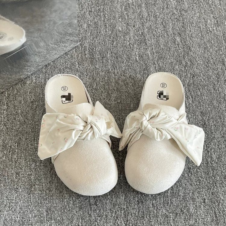 Zapatillas de cabeza de arco francés para mujeres con suela gruesa y transpirable Boerken medio zapatillas de verano 2026 zapatillas frías suaves