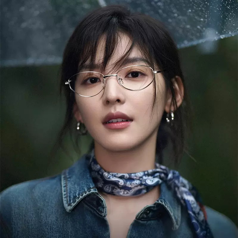 【严选】书呆子眼镜女款小圆框超轻纯钛近视可配度数纯欲金丝镜架