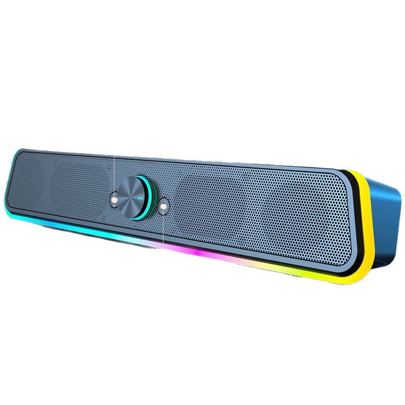 Nuevo altavoz de computadora de escritorio cableado bajo pesado luminoso auriculares juegos estéreo de computadora sonido al por mayor