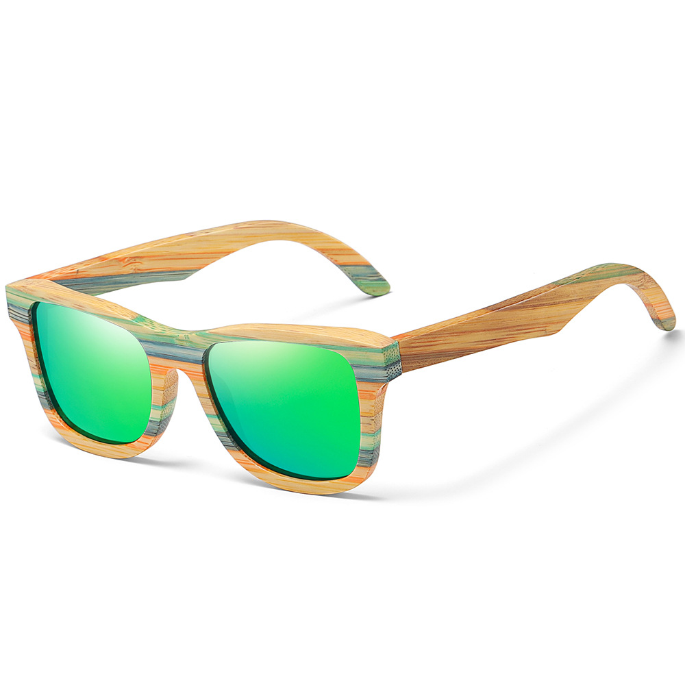 New Wooden Fashion Colorful Bamboo Bamboo Glasses Wooden Polarized European And American Style Bamboo Sunglasses