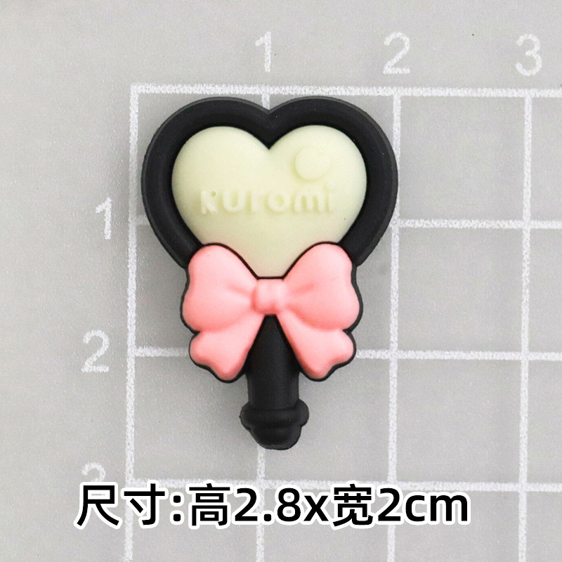 Zapatillas de marca de dibujos animados negros Kulomi accesorios DIY caso de teléfono PIAD conjunto de clipes de cabello decoración de PVC adhesivo suave