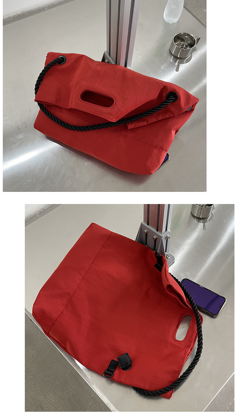 Casual bag women's trendy Oxford fabric large capacity single shoulder large bag wide shoulder strap simple woven tote bag_voghion.com