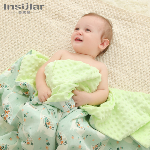 Yinxiuli double-layer cotton gauze children's comfort bean blanket baby blanket baby stroller blanket nap air-conditioned blanket