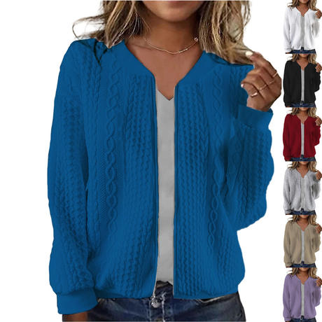 Amazon 2023 European and American Autumn and Winter New Zipper Twist Long-Sleeved Sweatshirt Jacket Baseball Uniform Cross-Border Women's Clothing in Stock