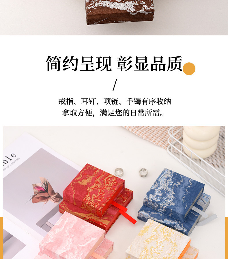 In Stock Gold-Plated Jewelry Box PE Film Storage Box Crystal Bracelet Packaging Box Drawer Suspension Box Beaded Bracelet Box