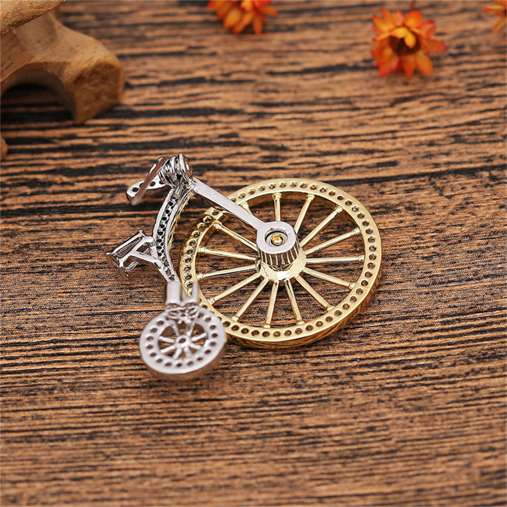 Spilla girevole a doppio pentagramma con zircone rotante a decompressione Spilla da colletto per abito da uomo Spilla da abito da donna Accessori_voghion.com