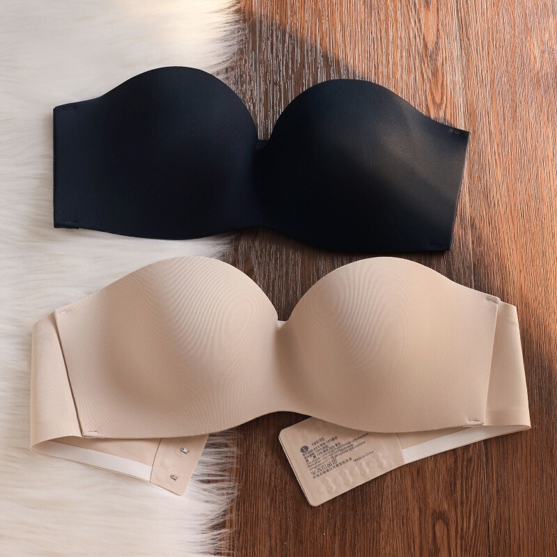 Strapless Bra for Women with Small Breasts, Push-Up and Enlargement, Non-Slip Push-Up Tube Top, Seamless Invisible Bra Without Rims