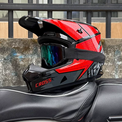 3C Certified Off-Road Motorcycle Helmet, Motosiklet kaskı (dəbilqə) - red-dot-666-color-mirror-s