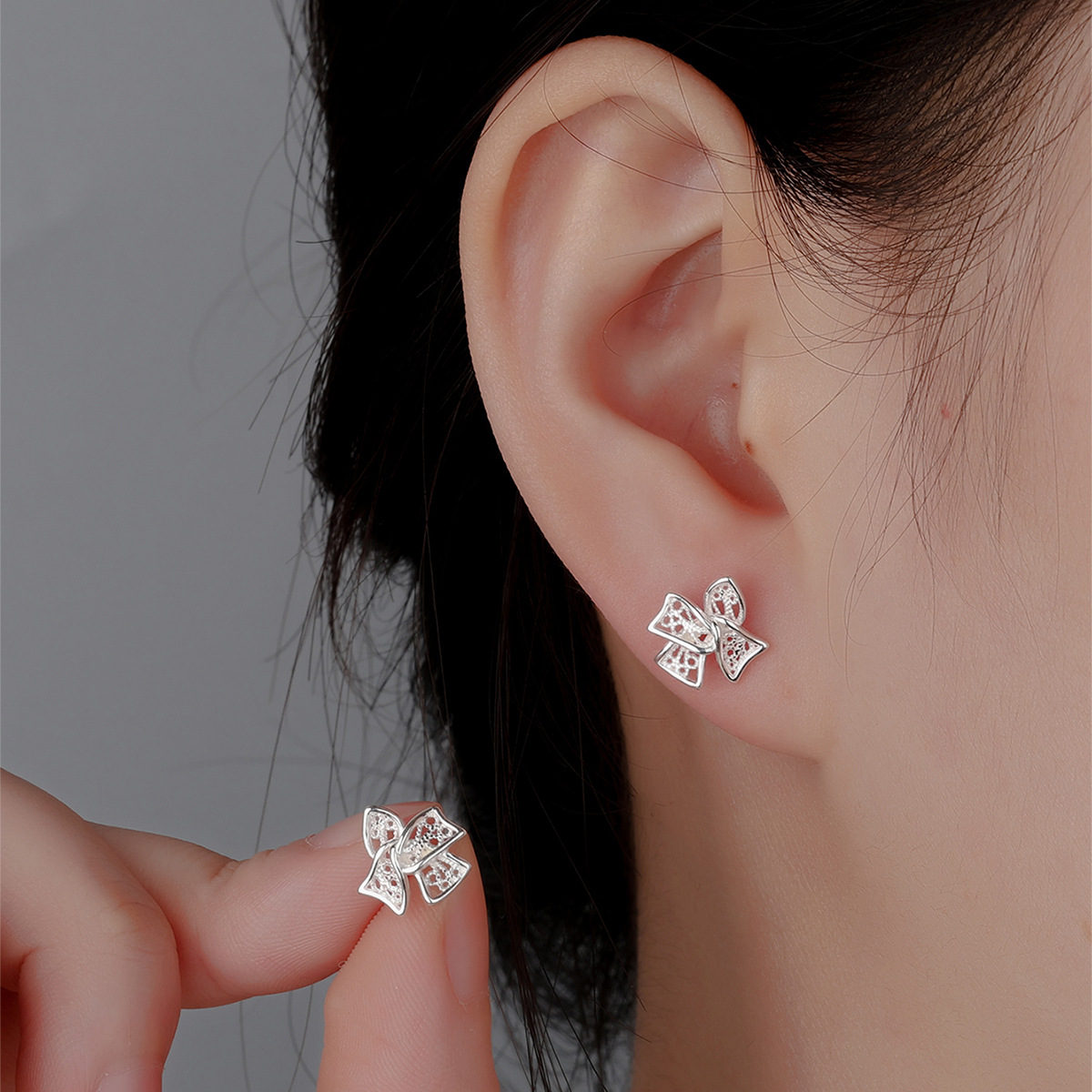 1g Weight 925 Sterling Silver Ear Needle Material Drop Earrings, Ear Studs Classification 1 Pair Quantity Daily Occasion 925 Sterling Silver Material Bow Knot Pattern All Seasons Season Women's Gender Plating Design Elegant, Simple Style Style 1 Pair 925 Sterling Silver 925 Sterling Silver Earrings Bow Knot Drop Earrings Ear Studs 3