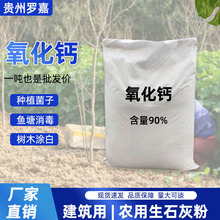 贵州现货批发吨装袋装氧化钙羊肚菌种植鱼塘消毒树木涂白生石灰粉