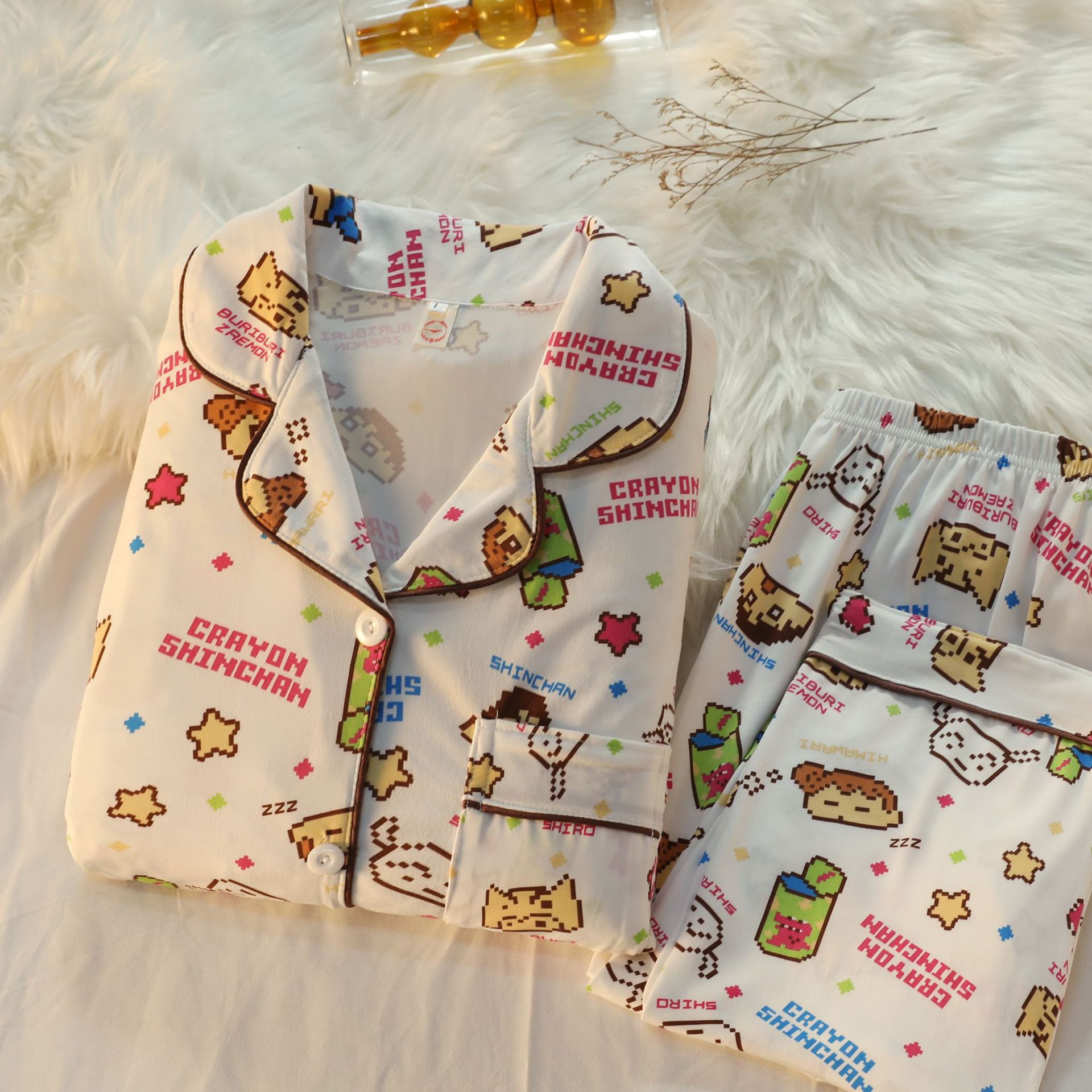 Conjunto de Pijamas para Mujer de Poliéster, Cómodo, para Casa
