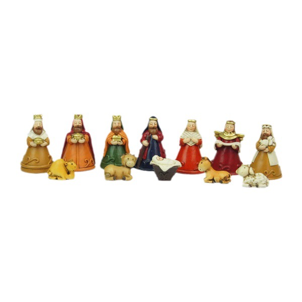 Grupo pesebre Navidad religión Natividad set12 piezas resina regalo conmemorativo europeo y americano nacimiento conjunto adornos