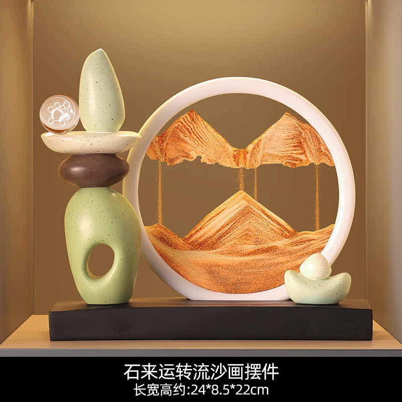 クリエイティブな新しいパンダペンホルダー 3D 流砂絵画リビングルームの装飾オフィスワインキャビネット樹脂装飾品クラフトギフト|undefined