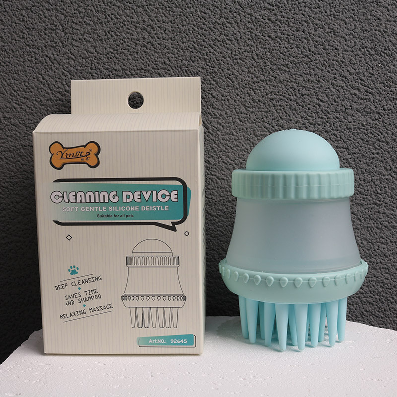 Fabricante de cepillos para baño de mascotas, peines de baño y masaje para perros, cepillos con almacenamiento de líquido para baño de perros y gatos, suministros de limpieza al por mayor image 8