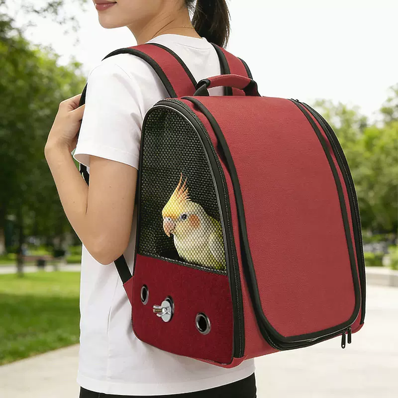 宠物鸟笼中小型宠物鸟双肩包户外便携可折叠鸟背包鹦鹉外出包鸟包