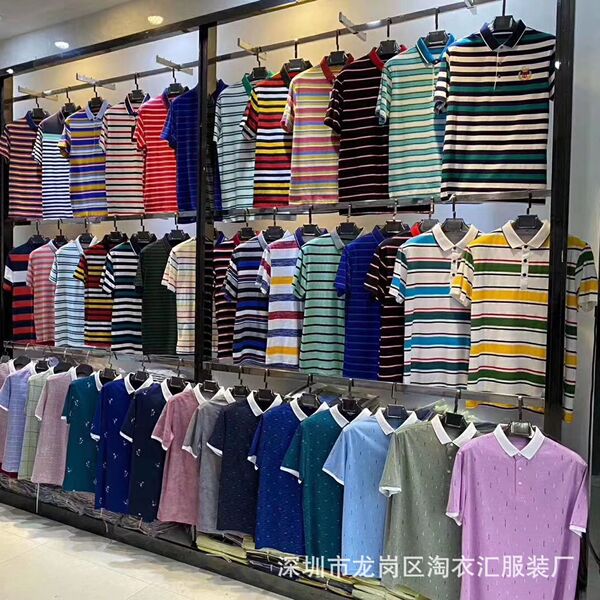 Free shipping!Middle -aged and elderly men's striped lapel Polot…