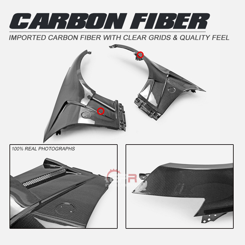 Suitable for Nissan 350Z modification, Demon Z33 carbon fiber front fender, EPA model perforated front fender upgrade