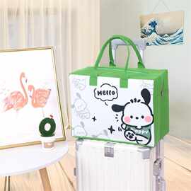 卡通可爱图案logo毛毡旅行包行李箱拉杆行李旅游大容量毛毡包