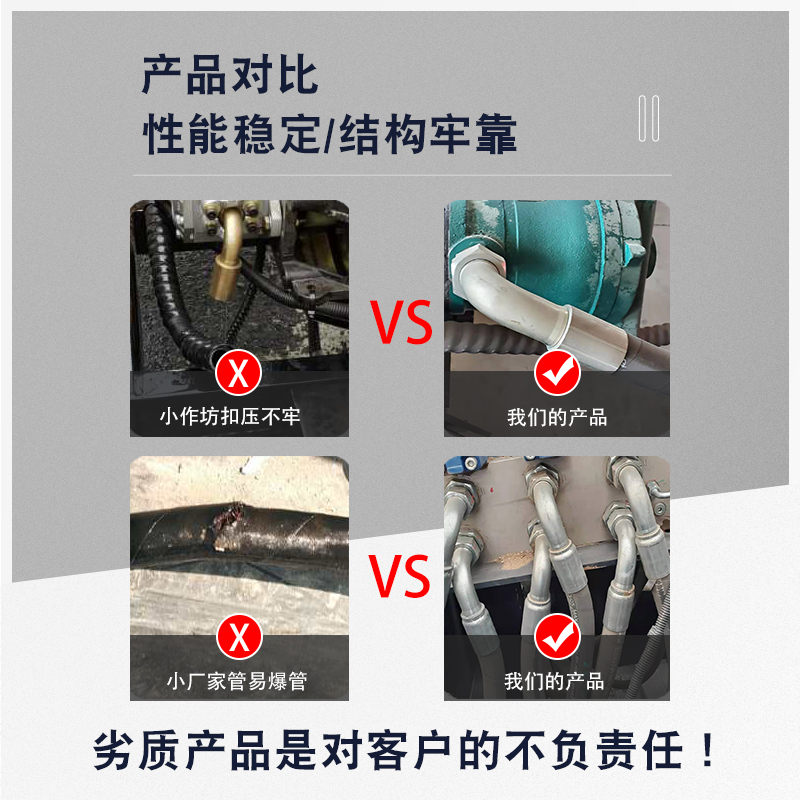 manguera hidráulica de alta presión tubo de aceite resistente a altas temperaturas tubo de goma de acero trenzado de gran diámetro para carretilla elevadora excavadora