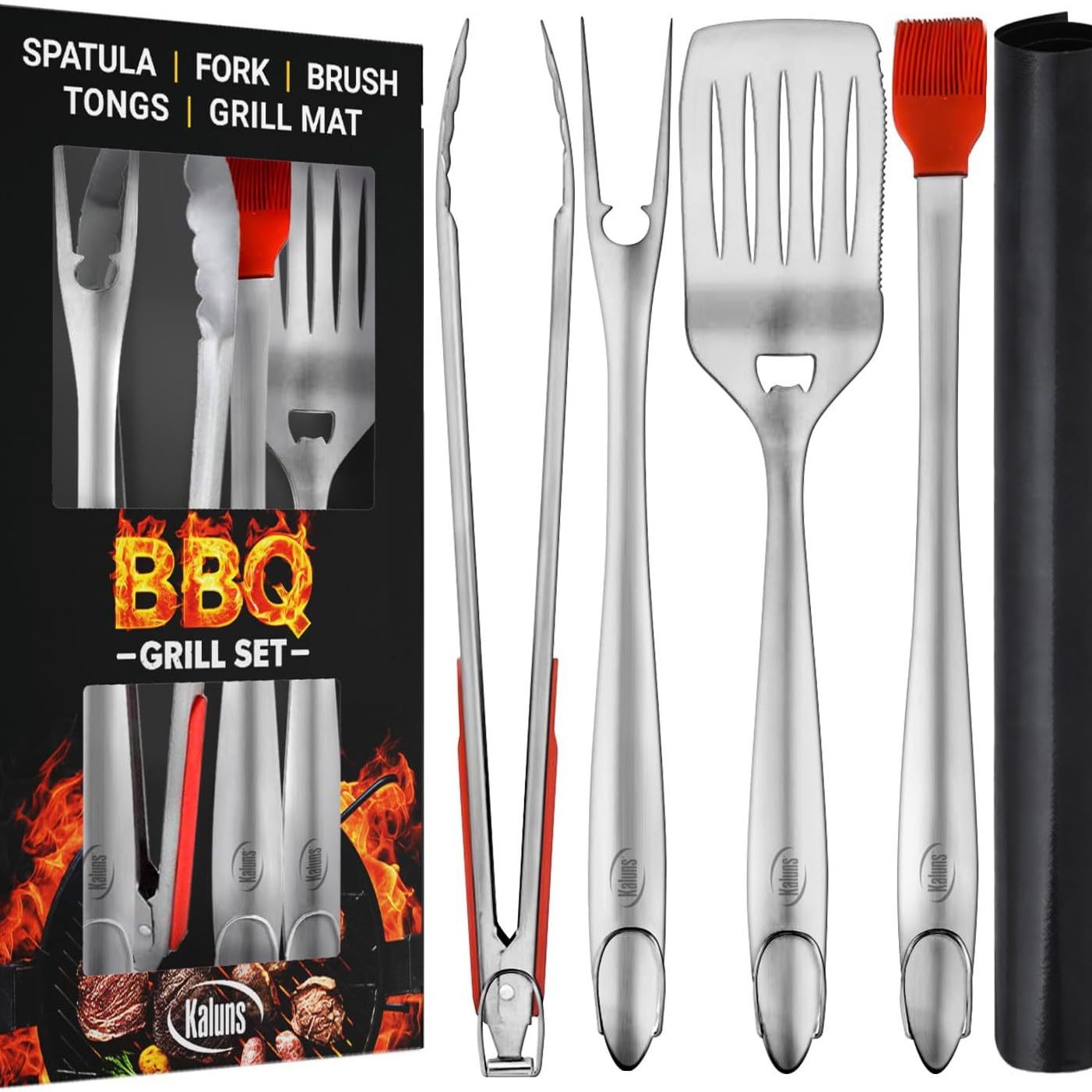 Juego de herramientas de barbacoa de acero inoxidable de venta caliente transfronteriza de Amazon