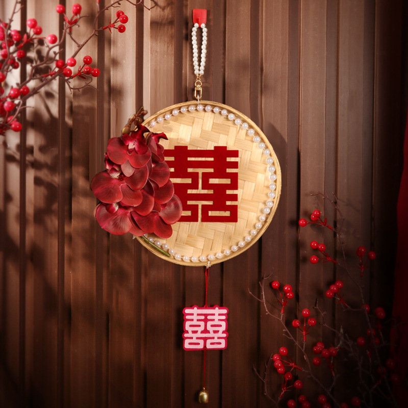 Dustpan pendant set--(burgundy flower-zhengxi) 1 set 310g