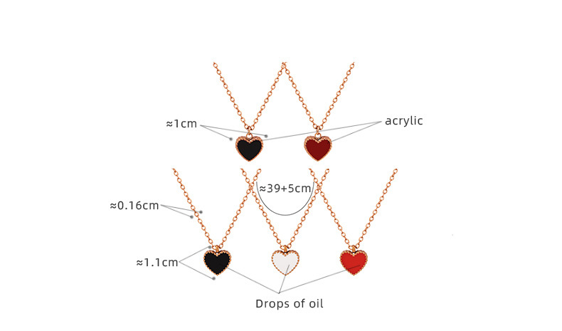 Fashion Heart Shape Arylic Titanium Steel Enamel Necklace 1 Piece
