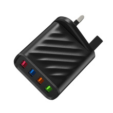 英规大斜纹4USB多口手机充电器 5V2A12W电源适配器欧美规旅行充头