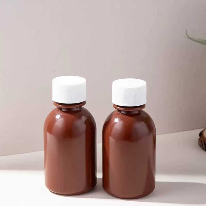 现货批发100ml口服液药用糖浆瓶棕色糖浆瓶医药瓶塑料口服糖浆瓶