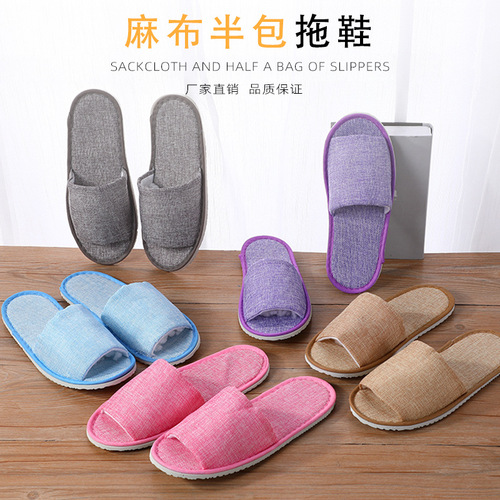 Five-star hotels, B&Bs, beauty salons, cotton and linen disposable slippers, non-slip linen, for guests, wholesale