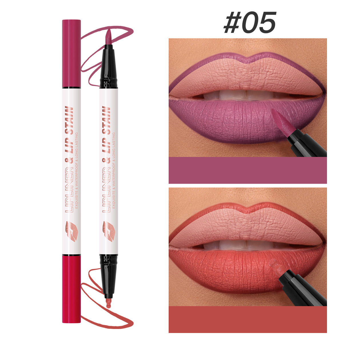 USHAS Delineador de labios de maquillaje de punto transfronterizo europeo y americano, lápiz de labios teñido, efecto de maquillaje mate impermeable y sin decoloración SAP018