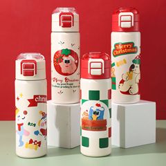 新しいクリスマスシリーズの二重飲み口316ステンレス保温カップ祝日プレゼントかわいいアニメストローカップ卸売り