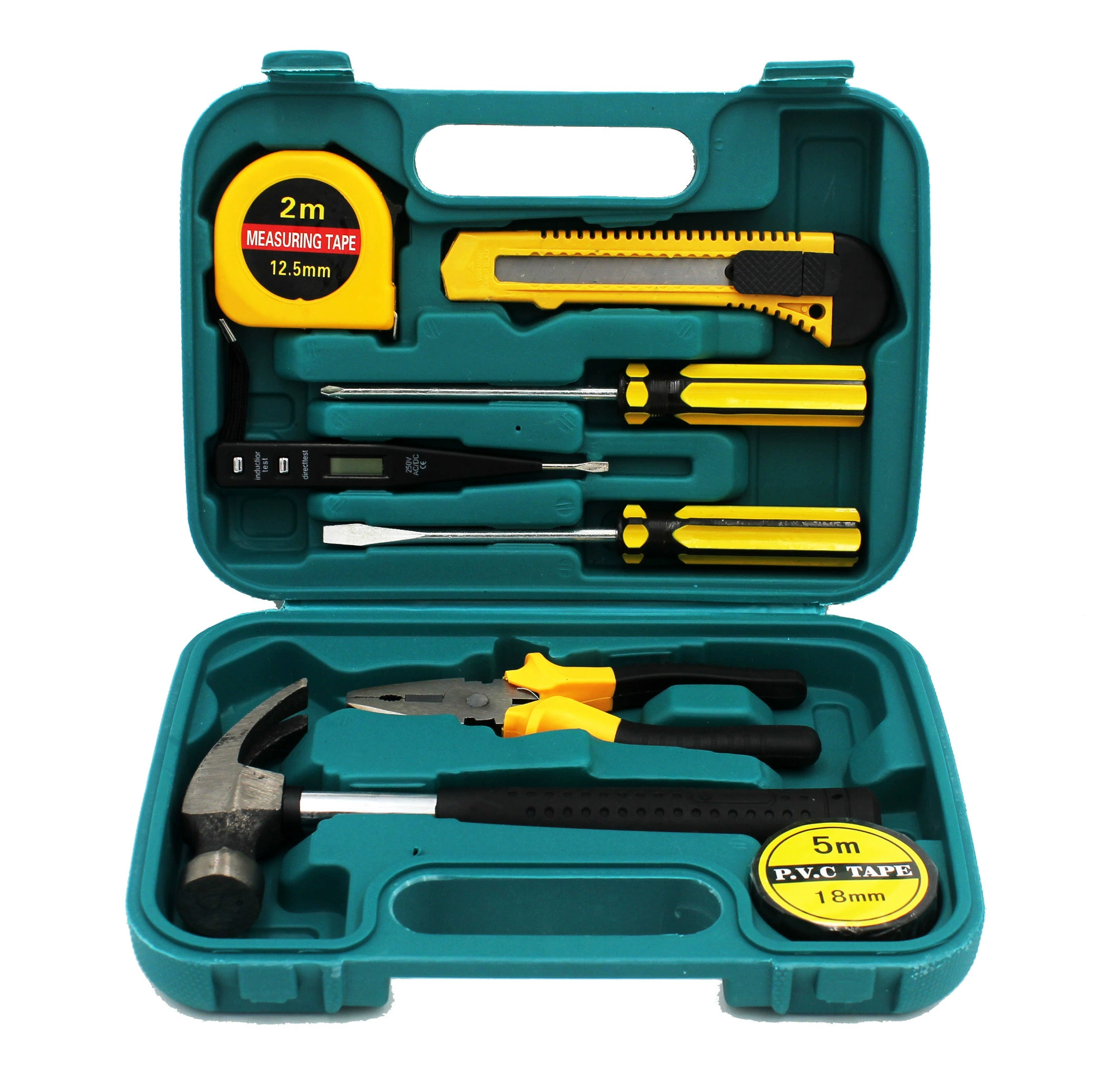 ✅Commonly used combination tool box 9-piece set Car hardware tool bag with hammer tool set 8009B